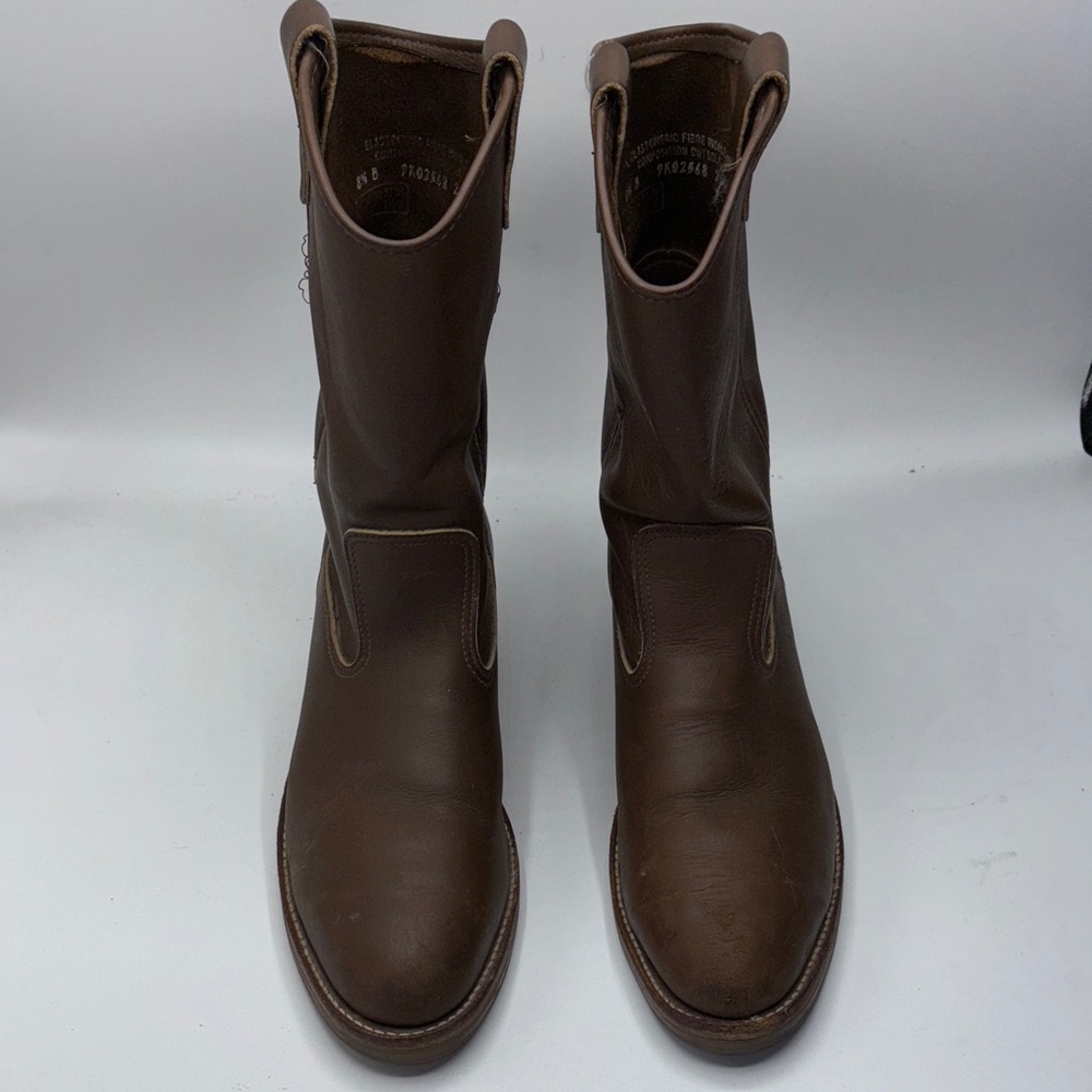 Double H Women’s Size 8.5B Full Leather Pull On Carmel Western Work Boots